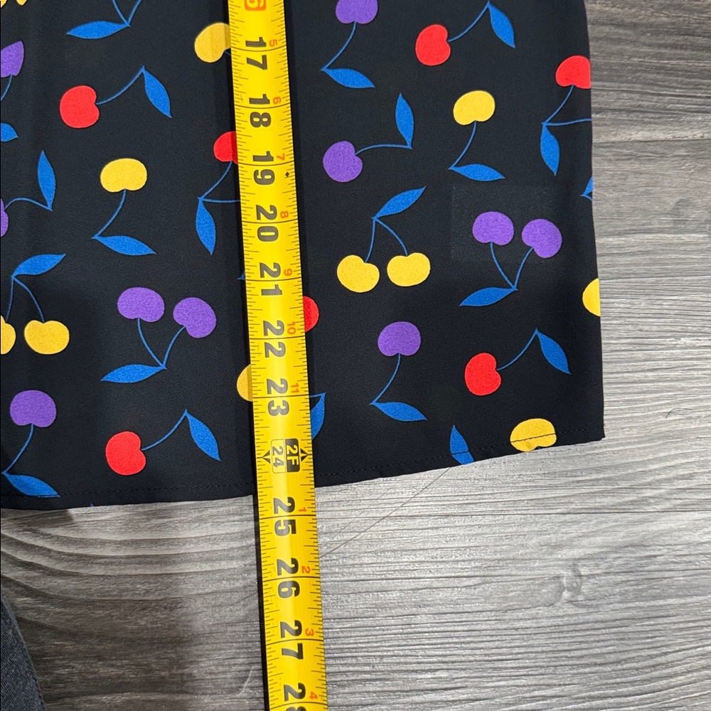 NEW ModCloth Cherry Print Bow Top Size Large Retro NWT - Picture 11 of 11